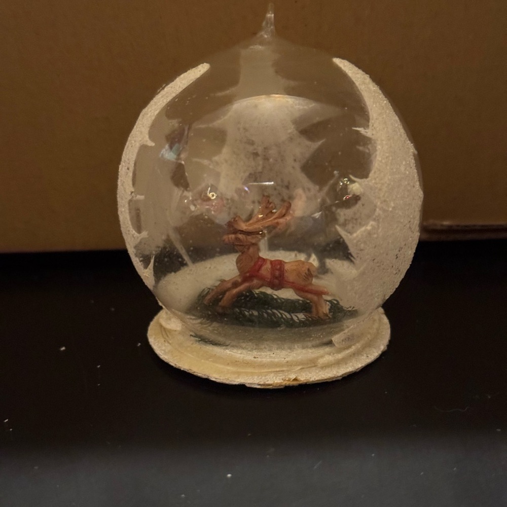 Vintage Reindeer Snowglobe Ornament